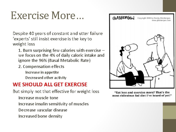 Exercise More… Despite 40 years of constant and utter failure ‘experts’ still insist exercise