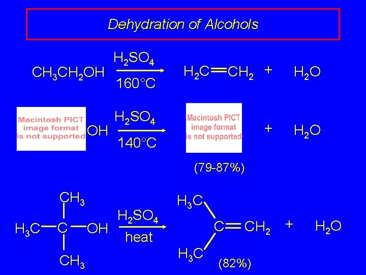 Dehydration of Alcohols CH 3 CH 2 OH OH H 2 SO 4 160°C