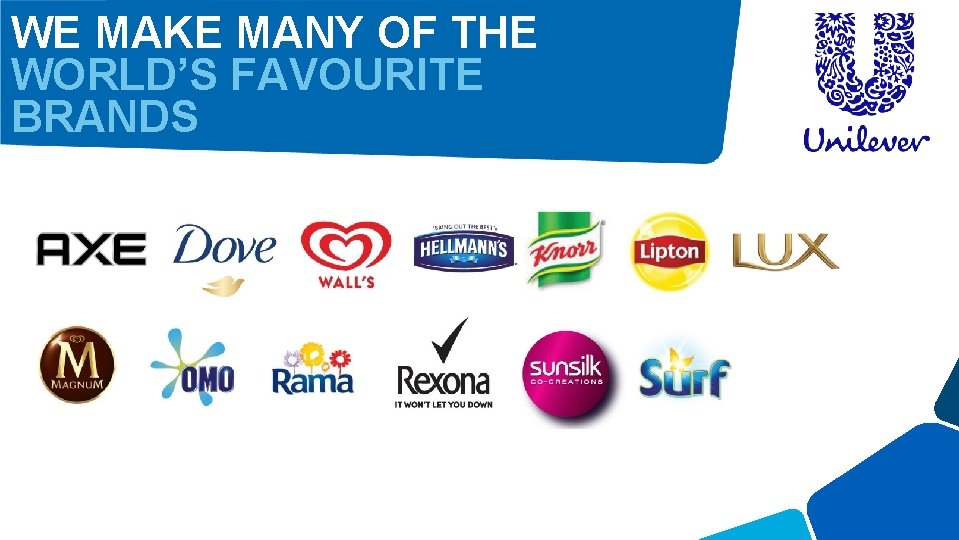 WE MAKE MANY OF THE WORLD’S FAVOURITE BRANDS 
