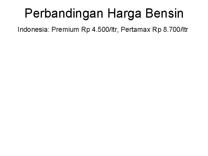 Perbandingan Harga Bensin Indonesia: Premium Rp 4. 500/ltr, Pertamax Rp 8. 700/ltr 