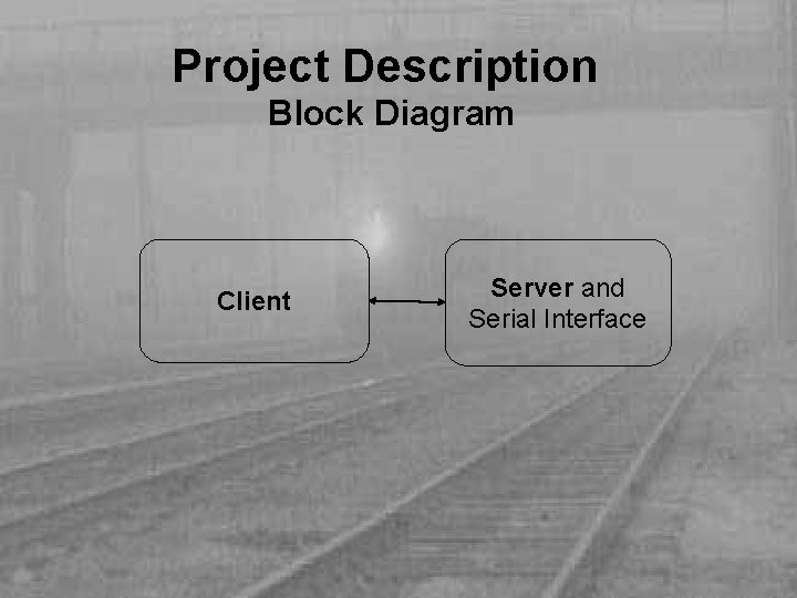 Project Description Block Diagram Client Server and Serial Interface 