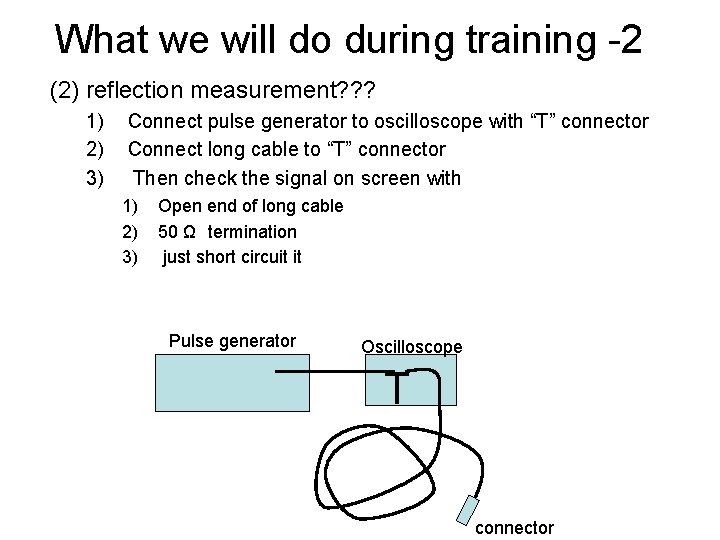 What we will do during training -2 (2) reflection measurement? ? ? 1) 2)