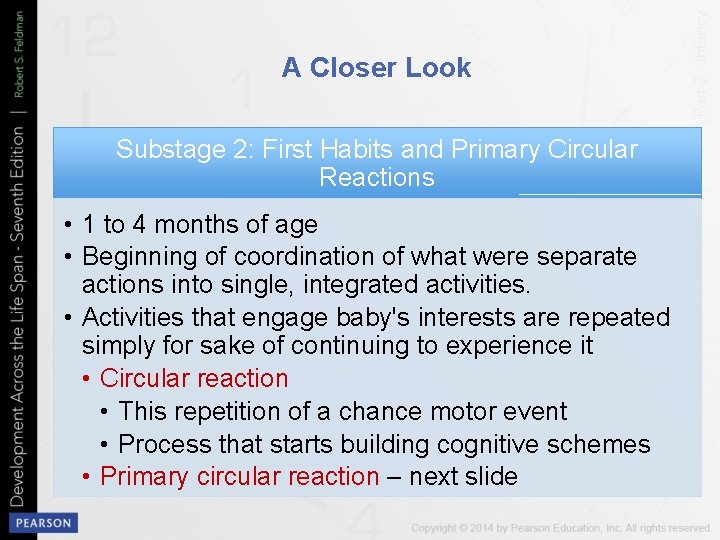 A Closer Look Substage 2: First Habits and Primary Circular Reactions • 1 to