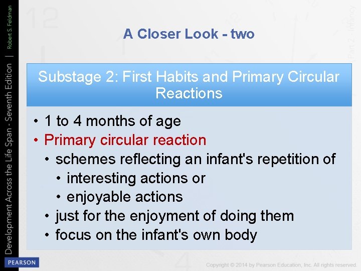 A Closer Look - two Substage 2: First Habits and Primary Circular Reactions •