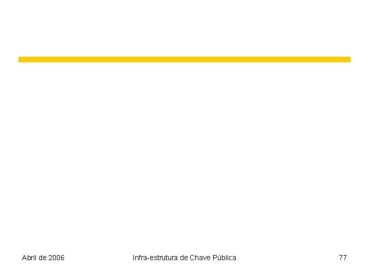 Abril de 2006 Infra-estrutura de Chave Pública 77 