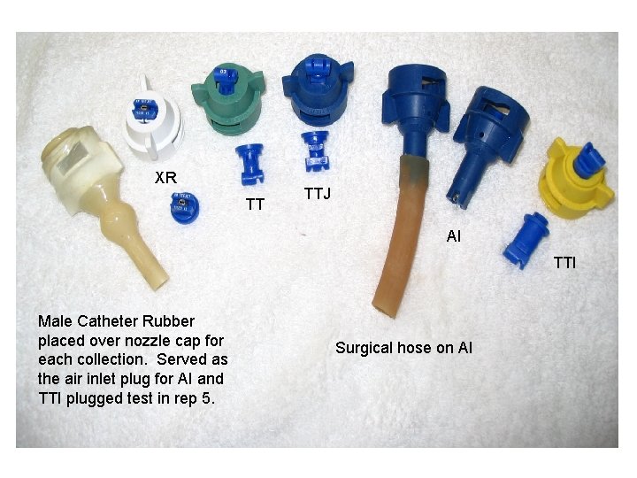 XR TT TTJ AI TTI Male Catheter Rubber placed over nozzle cap for each