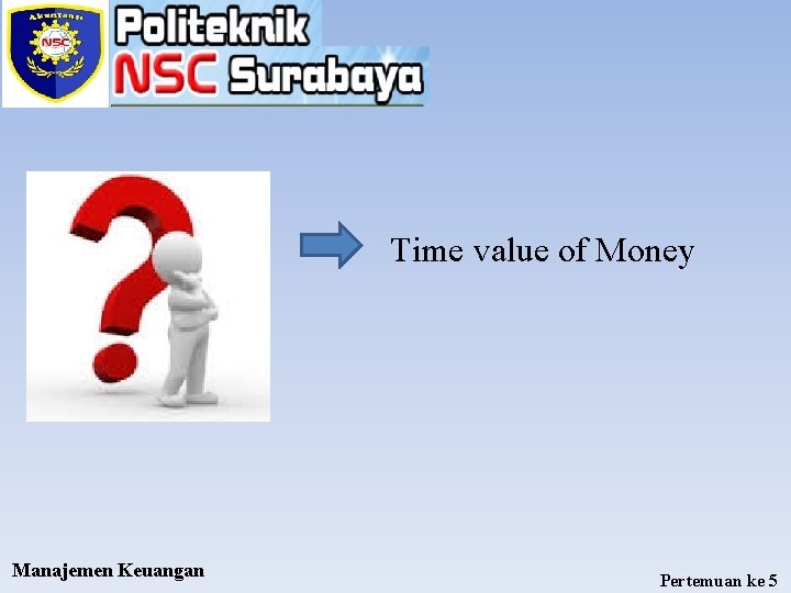 Time value of Money Manajemen Keuangan Pertemuan ke 5 