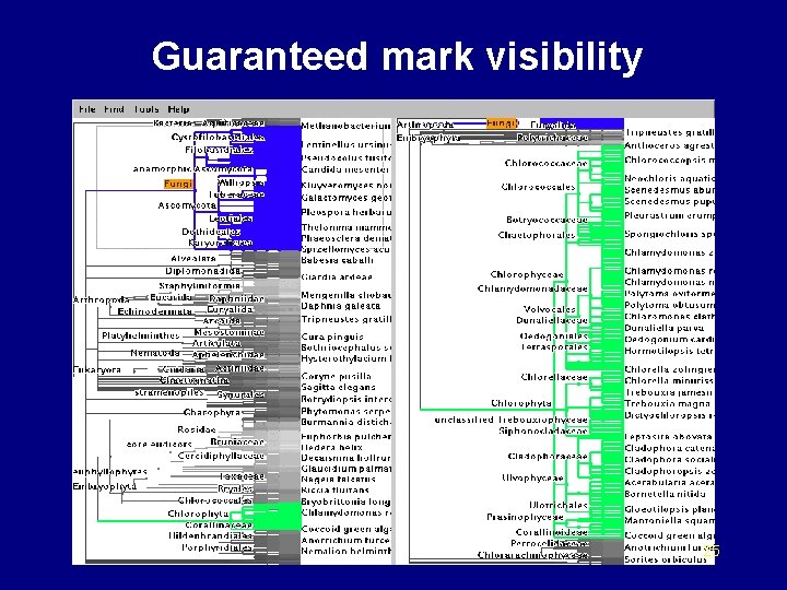 Guaranteed mark visibility 25 