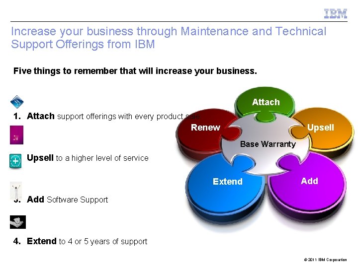 Increase your business through Maintenance and Technical Support Offerings from IBM Five things to