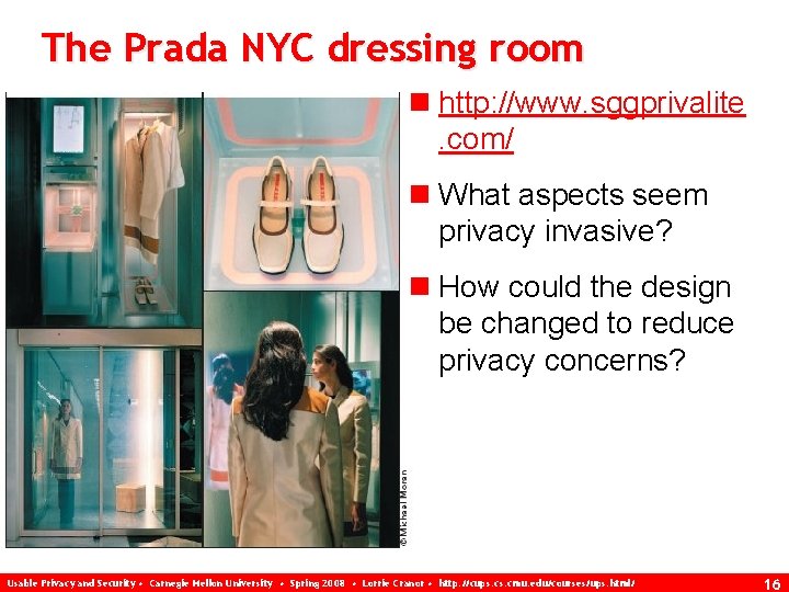 The Prada NYC dressing room n http: //www. sggprivalite. com/ n What aspects seem