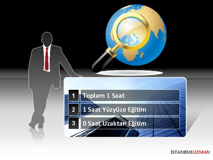 İS G 1 Toplam 1 Saat 2 1 Saat Yüzyüze Eğitim 3 0 Saat