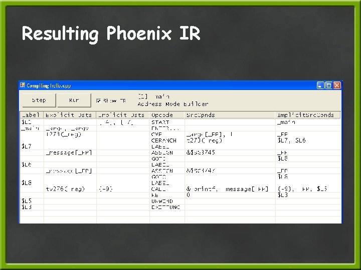 Resulting Phoenix IR 