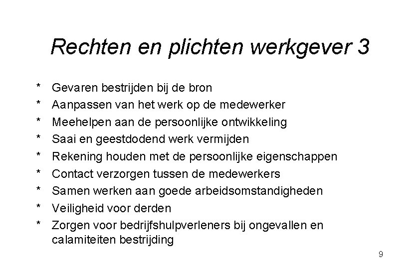 Rechten En Plichten Werkgever