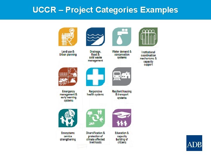 UCCR – Project Categories Examples 
