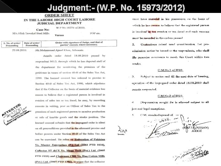 Judgment: - (W. P. No. 15973/2012) 