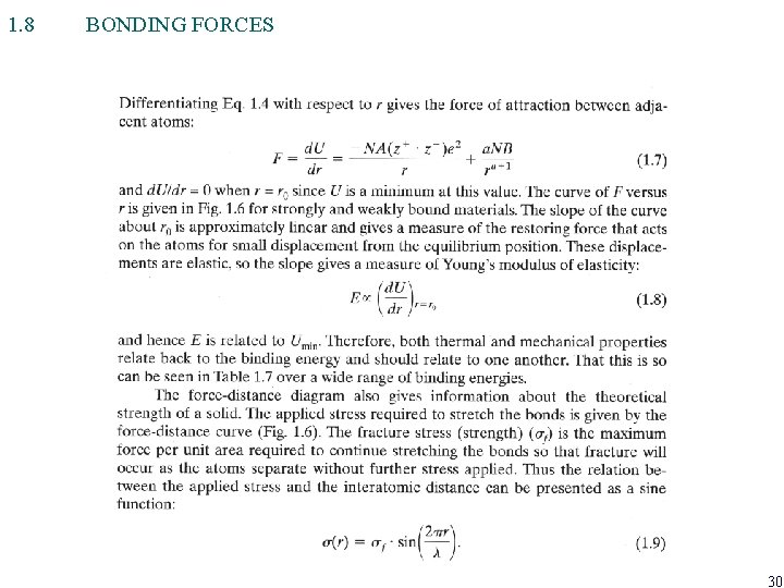 1. 8 BONDING FORCES 30 