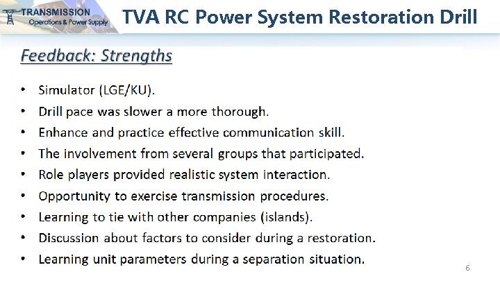 TVA RC Power System Restoration Drill 6 