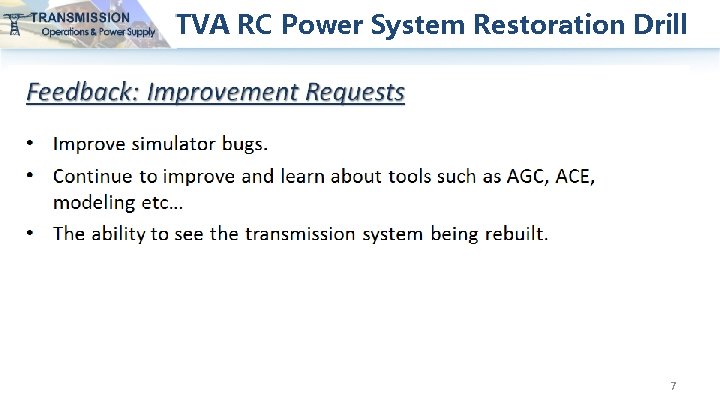 TVA RC Power System Restoration Drill 7 