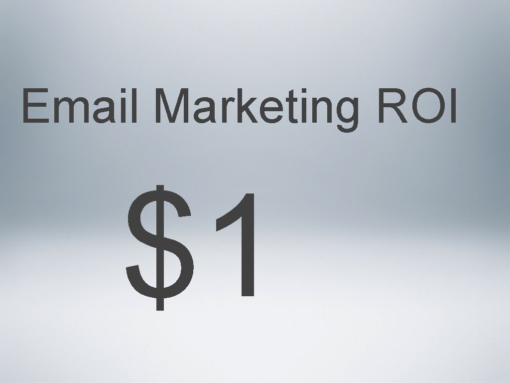 Email Marketing ROI $1 