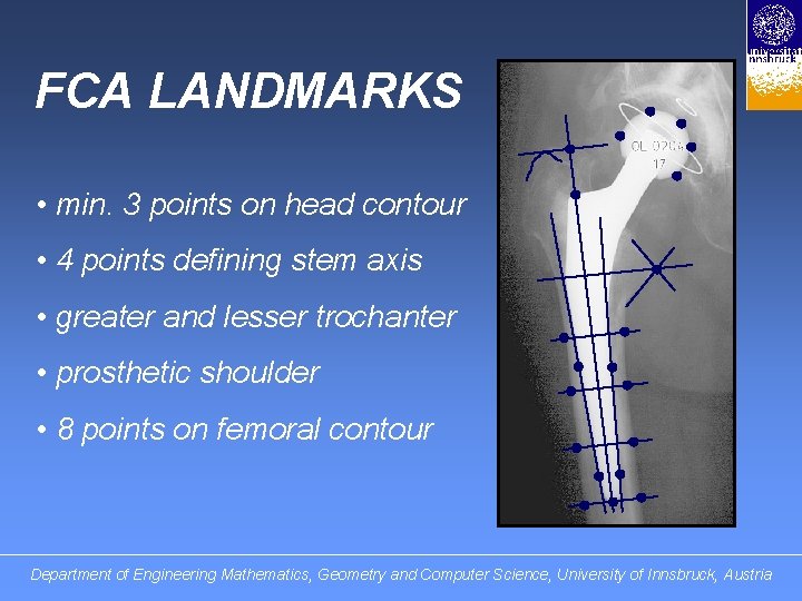 FCA LANDMARKS • min. 3 points on head contour • 4 points defining stem