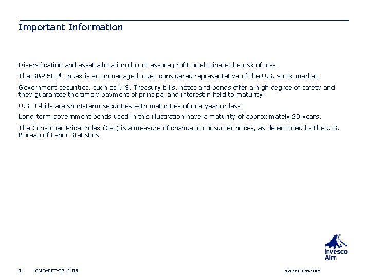 Important Information Diversification and asset allocation do not assure profit or eliminate the risk