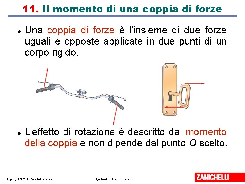 11. Il momento di una coppia di forze Una coppia di forze è l'insieme