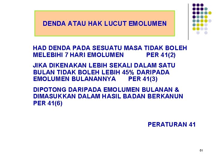 DENDA ATAU HAK LUCUT EMOLUMEN HAD DENDA PADA SESUATU MASA TIDAK BOLEH MELEBIHI 7