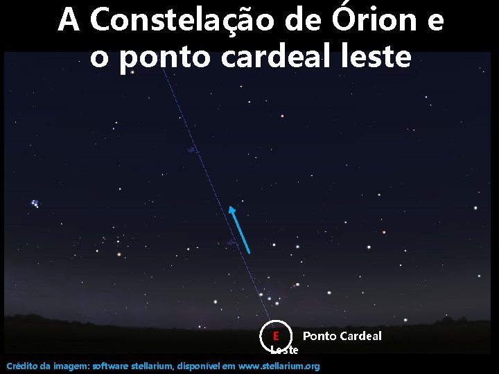 A Constelação de Órion e o ponto cardeal leste E Ponto Cardeal Leste Crédito