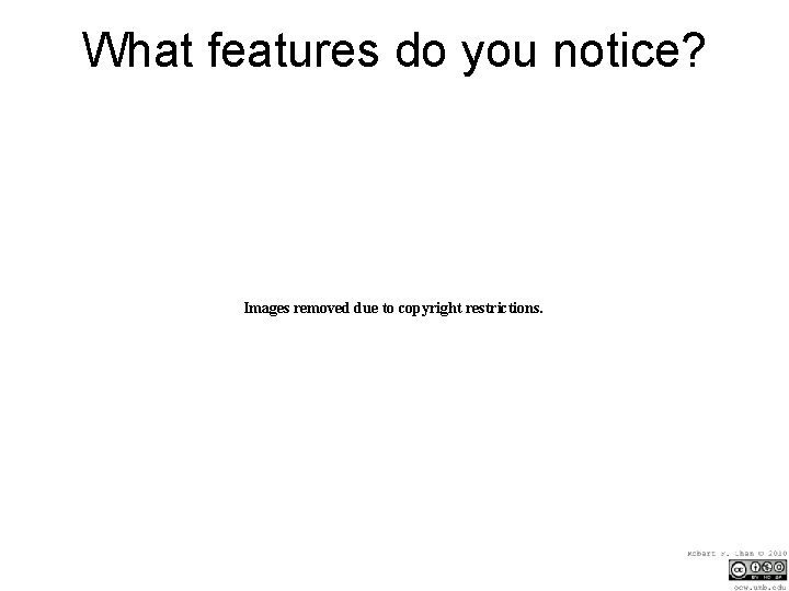 What features do you notice? Images removed due to copyright restrictions. 