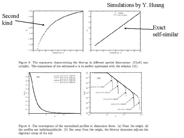 Simulations by Y. Huang Second kind Exact self-similar 