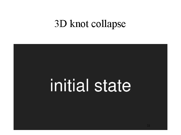 3 D knot collapse 33 