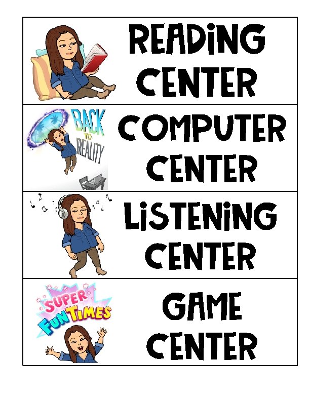 READING CENTER Computer CENTER Listening CENTER Game CENTER 
