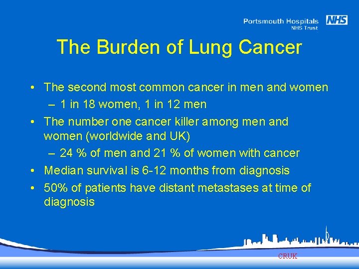 The Burden of Lung Cancer • The second most common cancer in men and