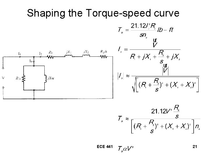 Shaping the Torque-speed curve ECE 441 21 