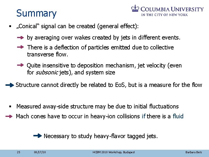 Summary § „Conical“ signal can be created (general effect): by averaging over wakes created