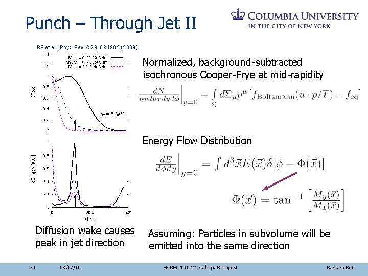 Punch – Through Jet II BB et al. , Phys. Rev. C 79, 034902