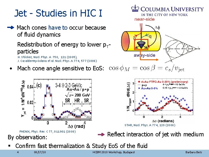 Jet - Studies in HIC I Mach cones have to occur because of fluid