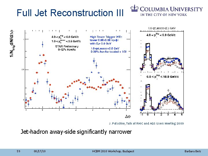 Full Jet Reconstruction III J. Putschke, Talk at RHIC and AGS Users Meeting 2009