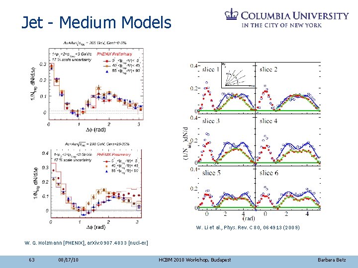 Jet - Medium Models W. Li et al. , Phys. Rev. C 80, 064913