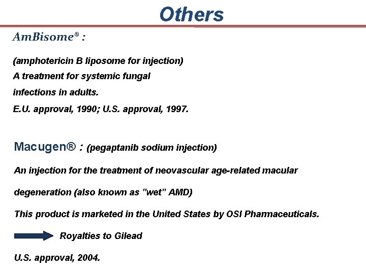 Others Am. Bisome® : (amphotericin B liposome for injection) A treatment for systemic fungal