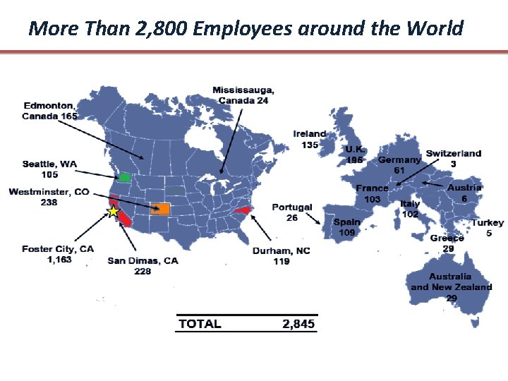 More Than 2, 800 Employees around the World 