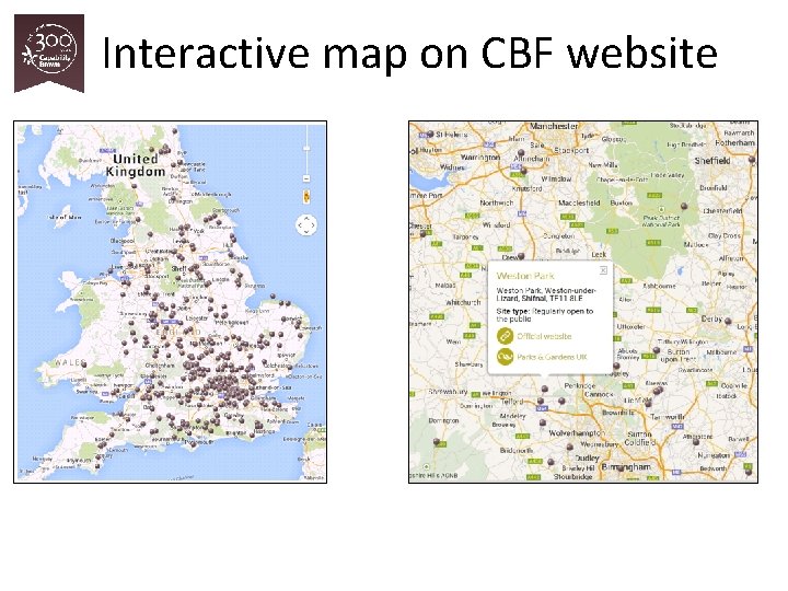 Interactive map on CBF website 