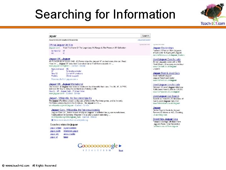 Searching for Information © www. teach-ict. com All Rights Reserved 