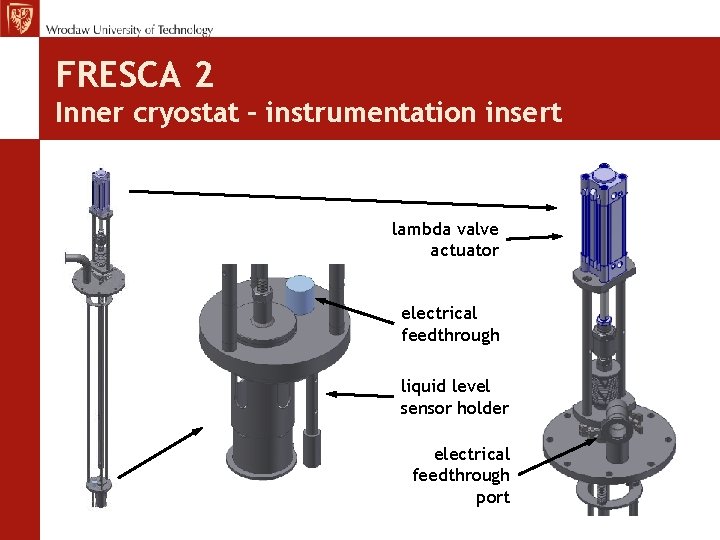 FRESCA 2 Inner cryostat – instrumentation insert lambda valve actuator electrical feedthrough liquid level