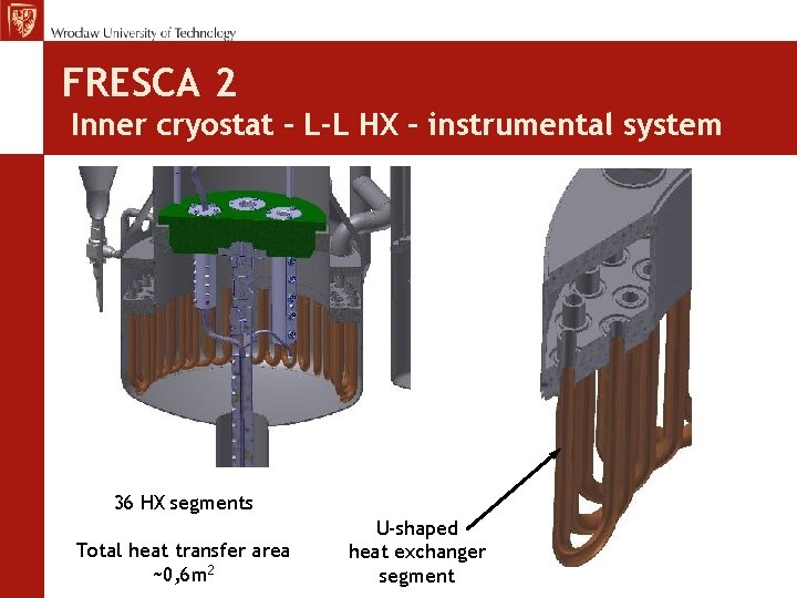 FRESCA 2 Inner cryostat – L-L HX – instrumental system 36 HX segments Total