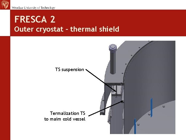 FRESCA 2 Outer cryostat – thermal shield TS suspension Termalization TS to maim cold