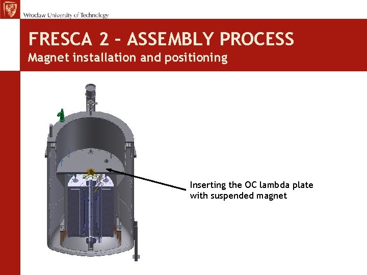 FRESCA 2 – ASSEMBLY PROCESS Magnet installation and positioning Inserting the OC lambda plate