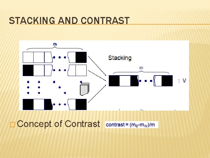 STACKING AND CONTRAST � Concept of Contrast 
