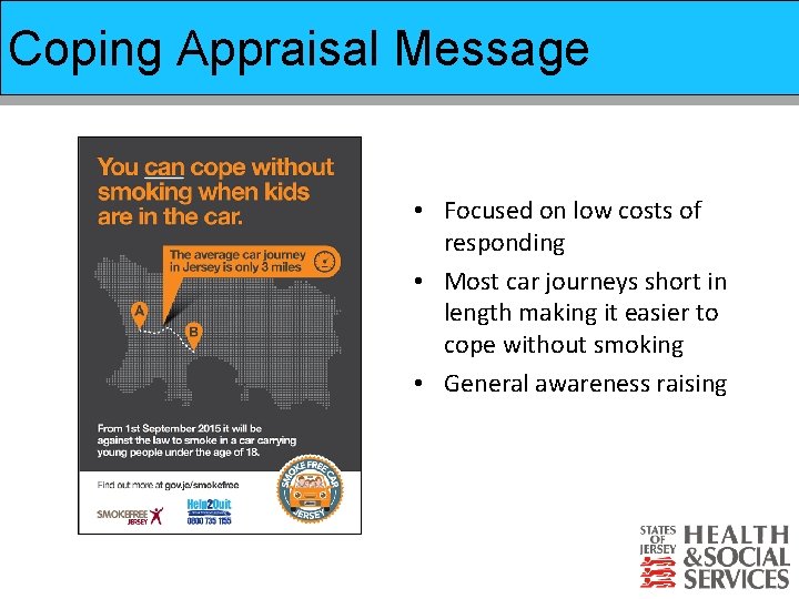 Coping Appraisal Message Prevention of Suicide Strategy • Martin Knight • Public Health Department