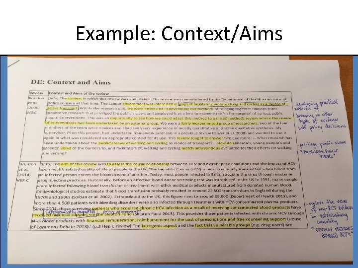 Example: Context/Aims 